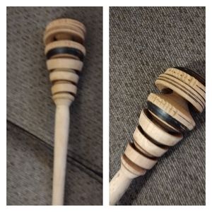 Vintage hand carved wooden baby rattle